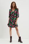 Dorothy Perkins Tall Multi Floral V Neck Mini Dress thumbnail 2