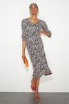 Dorothy Perkins Tall Shirred Cuff Textured Midi Dress thumbnail 2