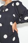 Dorothy Perkins Curve Black Spot Shirred Waist Midaxi Dress thumbnail 4