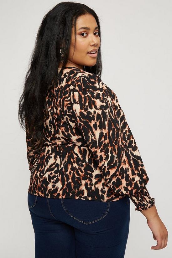 Dorothy Perkins Curve Leopard Print Ruched Front Top 3