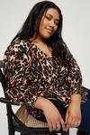 Dorothy Perkins Curve Leopard Print Ruched Front Top thumbnail 4