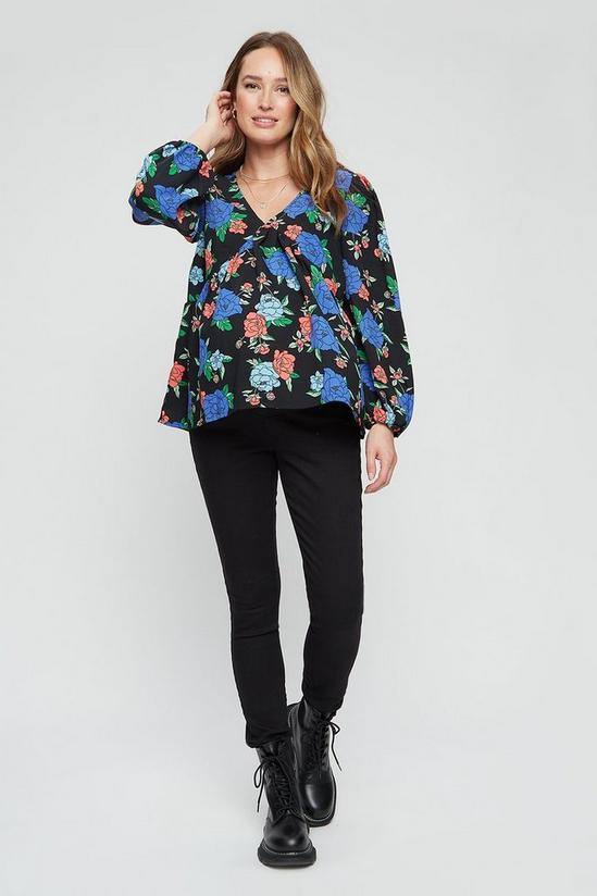 Dorothy Perkins Maternity Floral  Long Sleeve Empire Seam Top 2