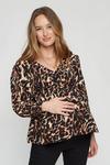 Dorothy Perkins Maternity Leopard Print Ruched Front Top thumbnail 1