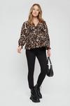 Dorothy Perkins Maternity Leopard Print Ruched Front Top thumbnail 2