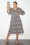 Dorothy Perkins Curve Shirred Cuff Textured Midi Dress thumbnail 2