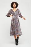 Dorothy Perkins Rust Paisley Wrap Midi Dress thumbnail 1