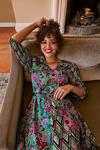 Dorothy Perkins Green Floral & Geo Godet Midaxi Dress thumbnail 1