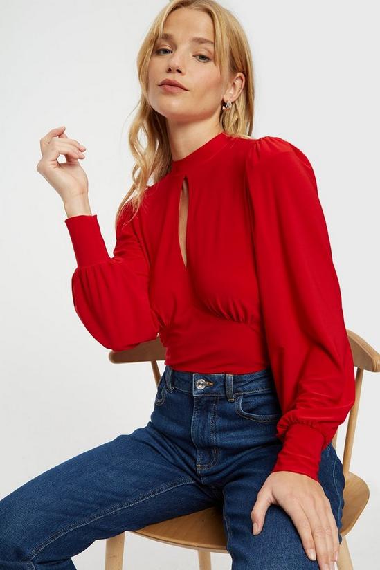 Dorothy Perkins Red Key Hole Top 1