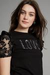 Dorothy Perkins Love Lace Frill Shoulder Sequin T Shirt thumbnail 4