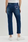 Dorothy Perkins Heart Embroidered Pocket Mid wash jeans thumbnail 3