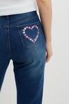Dorothy Perkins Heart Embroidered Pocket Mid wash jeans thumbnail 4
