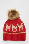 Dorothy Perkins Red Reindeer Beanie Hat thumbnail 2