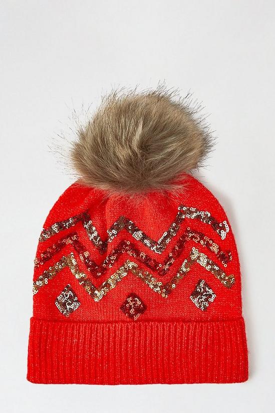 Dorothy Perkins Red Embellished Bauble Hat 2