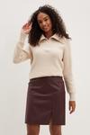 Dorothy Perkins Tall Faux Leather Mini Split Skirt thumbnail 1