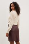 Dorothy Perkins Tall Faux Leather Mini Split Skirt thumbnail 3