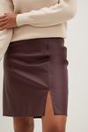 Dorothy Perkins Tall Faux Leather Mini Split Skirt thumbnail 4
