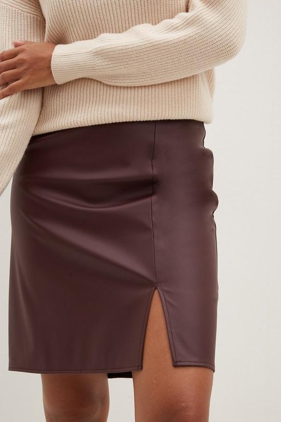 Dorothy Perkins Tall Faux Leather Mini Split Skirt 4