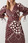 Dorothy Perkins Mocha Mix & Match Spot Satin Sleeve Maxi Dress thumbnail 4