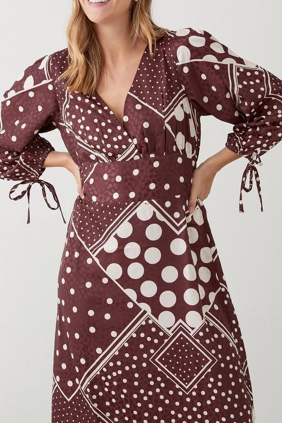 Dorothy Perkins Mocha Mix & Match Spot Satin Sleeve Maxi Dress 4