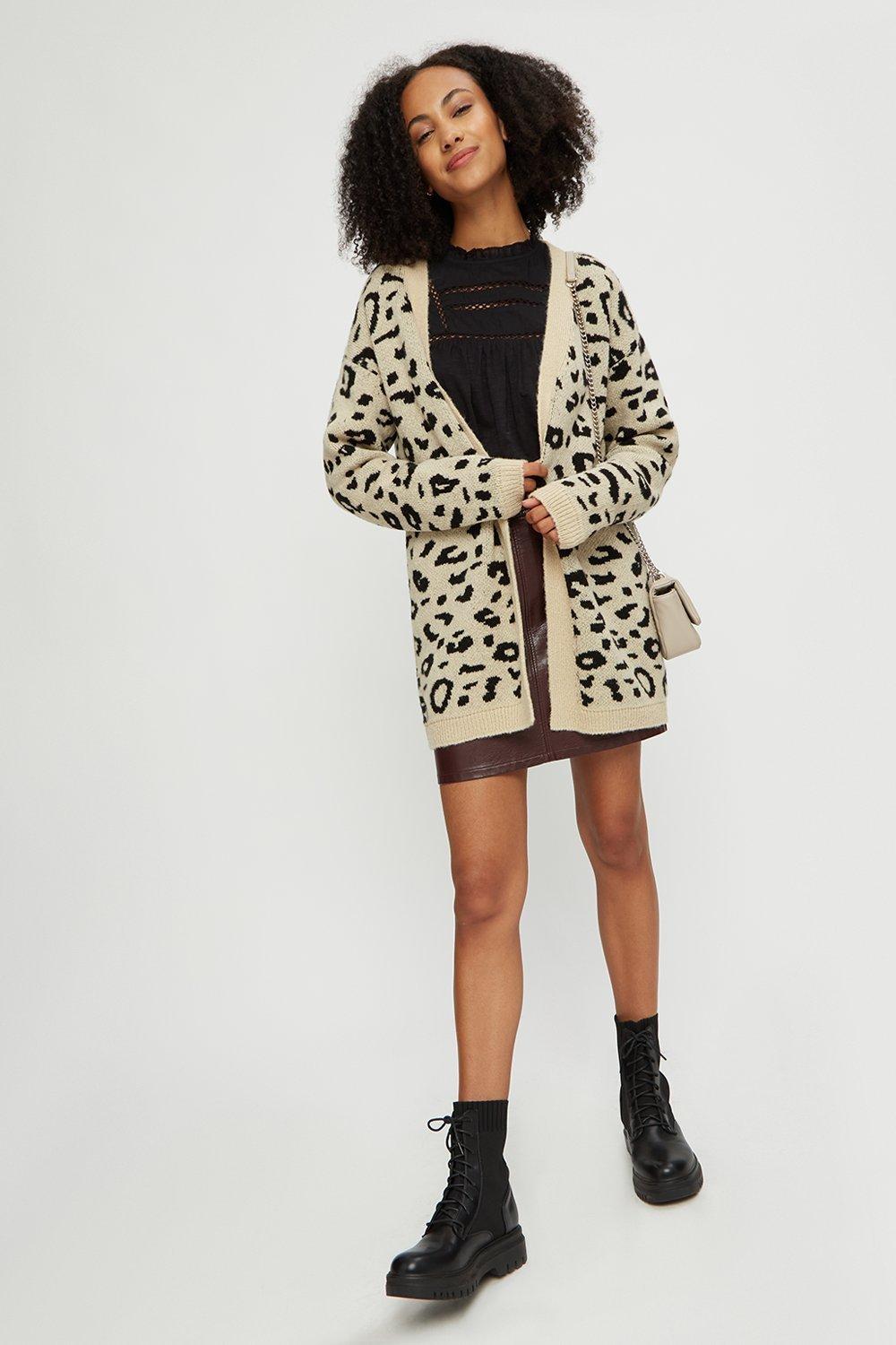 Topshop leopard print on sale cardigan