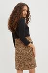 Dorothy Perkins Petite Camel Leopard Skirt Dress thumbnail 3