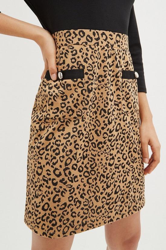 Dorothy Perkins Petite Camel Leopard Skirt Dress 4