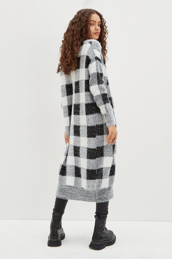Dorothy Perkins Petite Check Longline Knitted Cardigan 3
