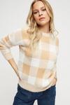 Dorothy Perkins Petite Fluffy Check Knitted Jumper thumbnail 4