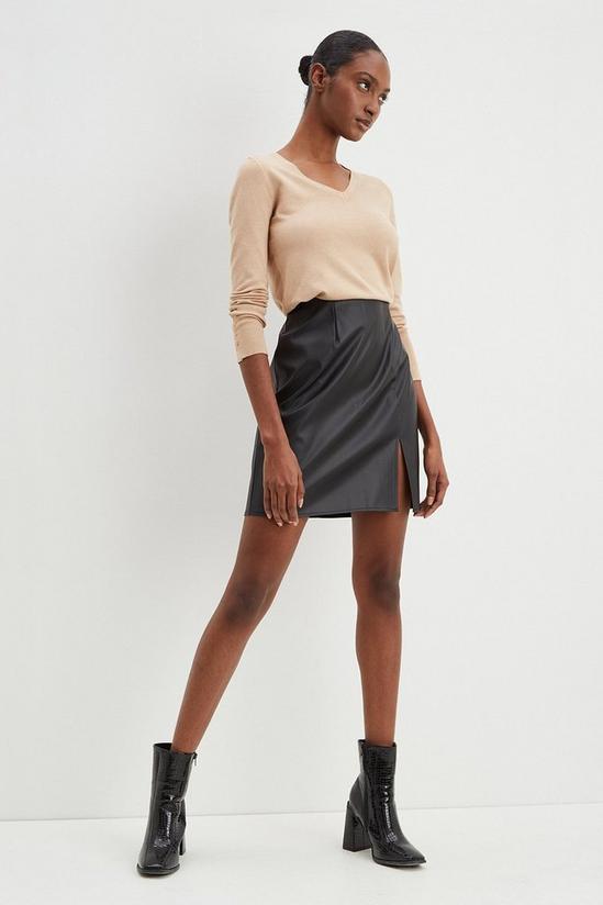 Dorothy Perkins Black Faux Leather Mini Skirt 2