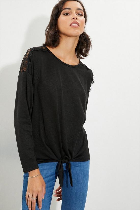 Dorothy Perkins Tall Cosy Lace Detail Shoulder Top 1