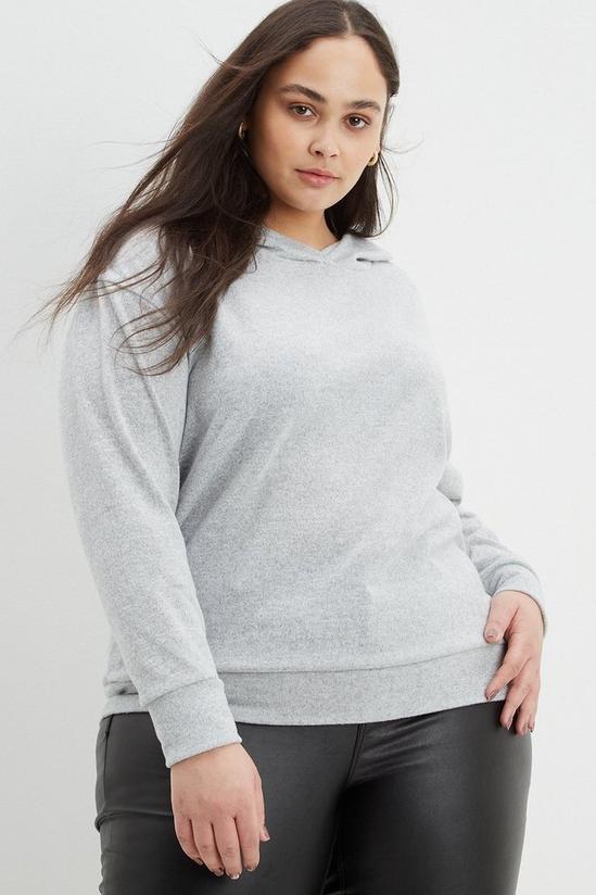 Dorothy Perkins Curve Grey Soft Touch Hoodie 1