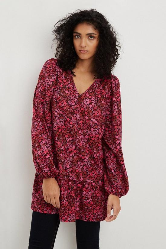 Dorothy Perkins Pink Floral Long Sleeve Tunic 4
