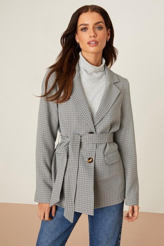 Dorothy Perkins Check Relaxed Belted Blazer 1