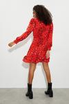 Dorothy Perkins Red Ditsy Double Frill Hem Long Sleeved Mini Dress thumbnail 3