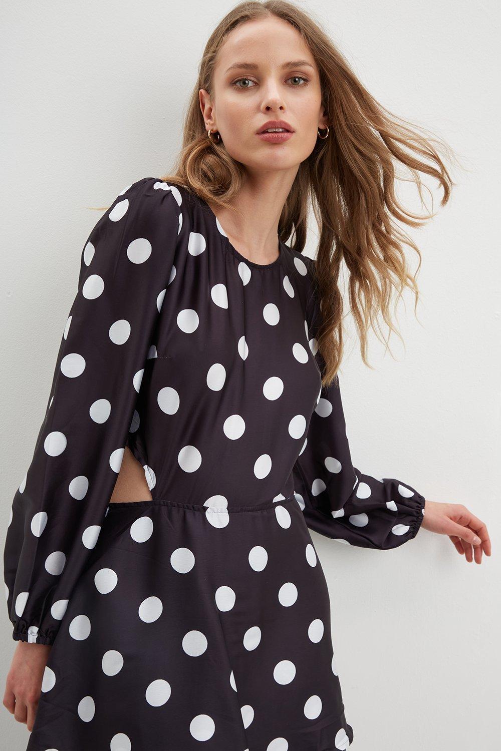 Dorothy perkins black and hot sale white polka dot dress