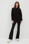Dorothy Perkins Black Textured Flare Trousers thumbnail 2