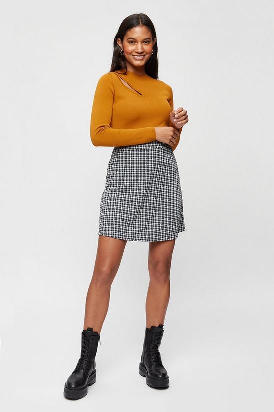 Dorothy Perkins Black Check Mini Skirt 4