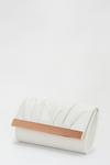 Dorothy Perkins White Ruched Metal Clutch Bag thumbnail 3