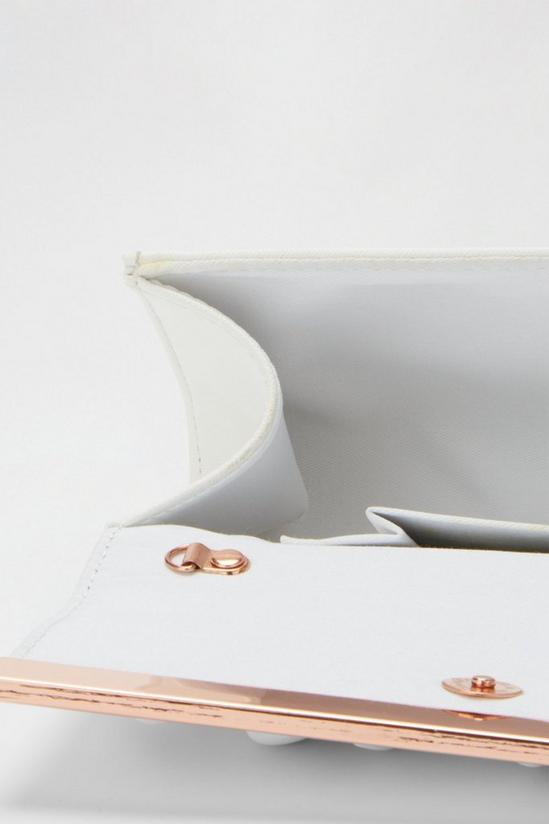 Dorothy Perkins White Ruched Metal Clutch Bag 4