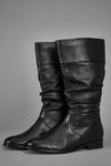Dorothy Perkins Leather Tiffany Ruched Knee High Boots thumbnail 1