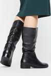 Dorothy Perkins Leather Tiffany Ruched Knee High Boots thumbnail 4