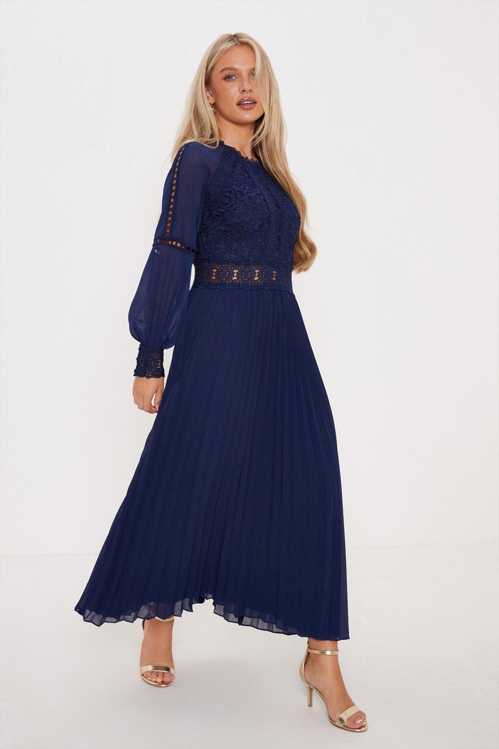 Oasis navy outlet lace dress