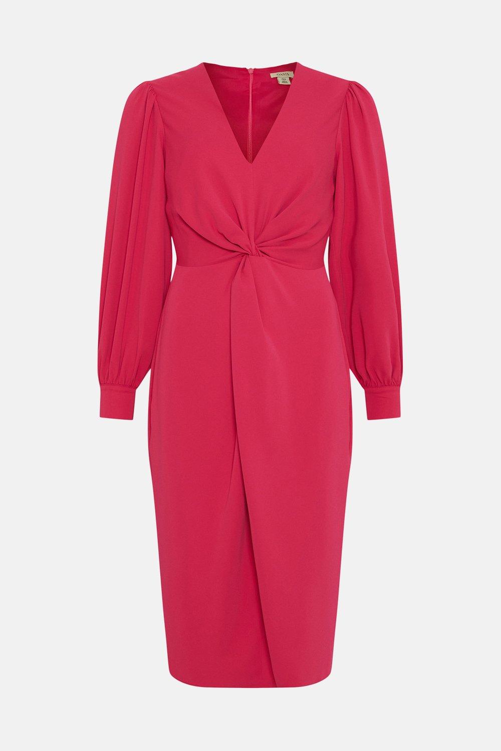 Oasis red outlet wrap dress