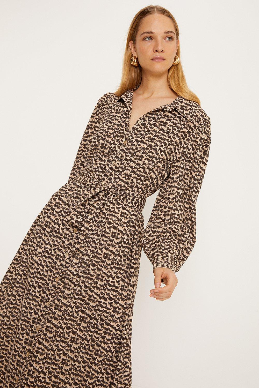 Oasis animal print shirt dress hotsell