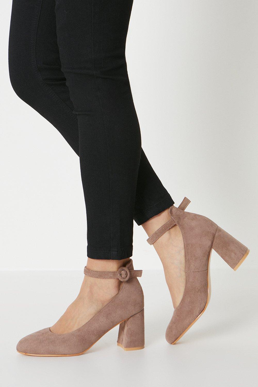 Taupe ankle best sale strap heels