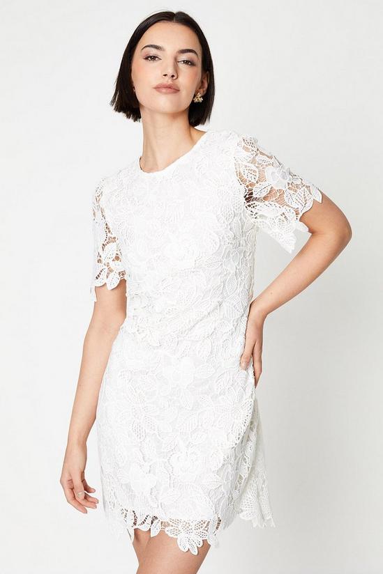 Oasis Occasion Lace Short Sleeve Mini Dress 1