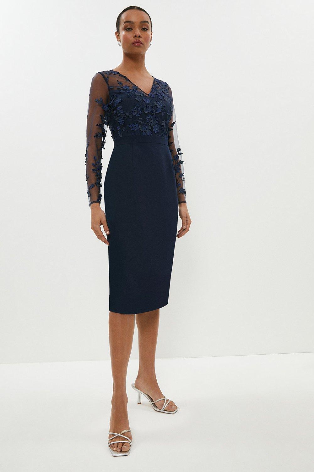 Dresses Lace V Neck Pencil Dress Coast