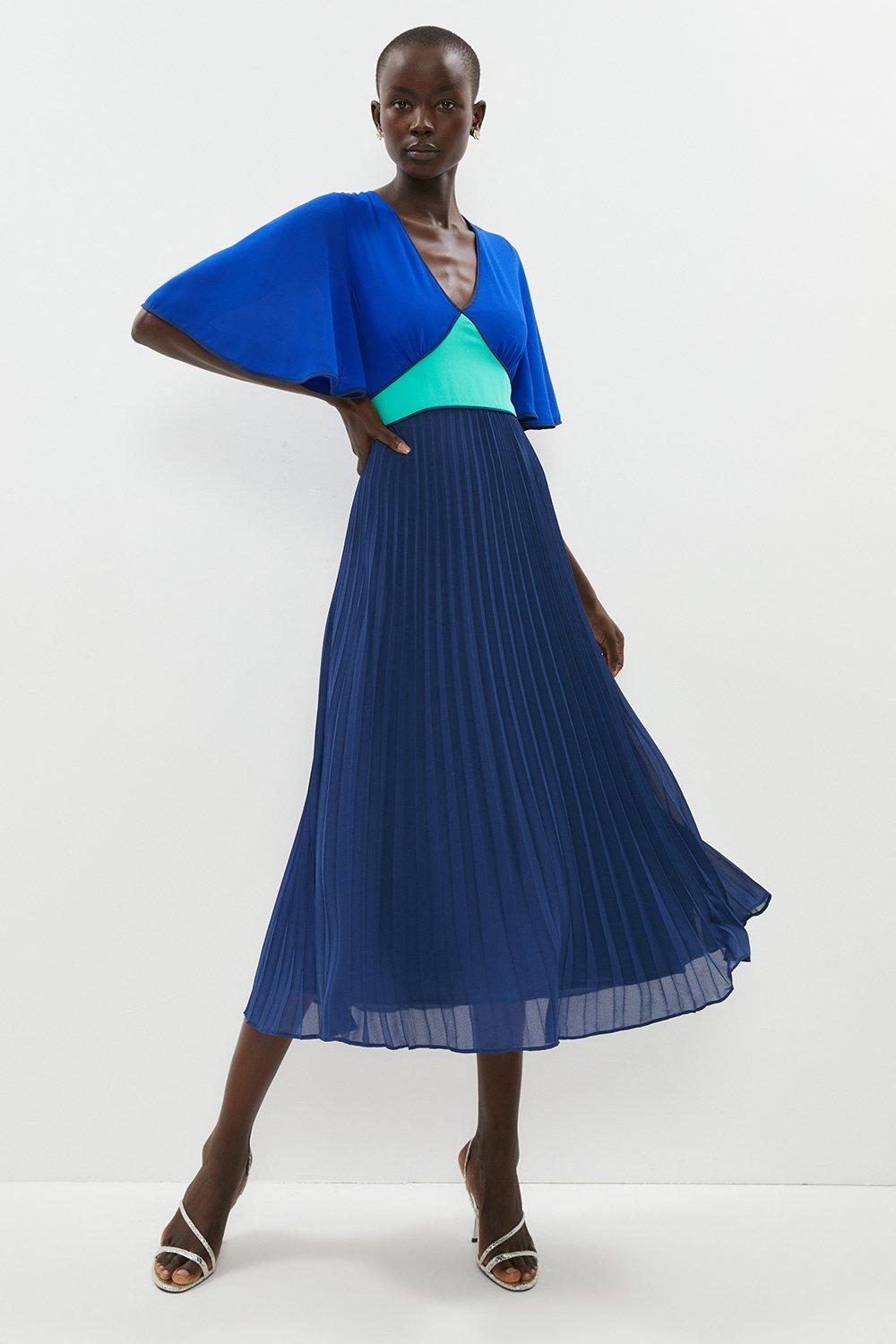 Lola three tone sales pleated dress