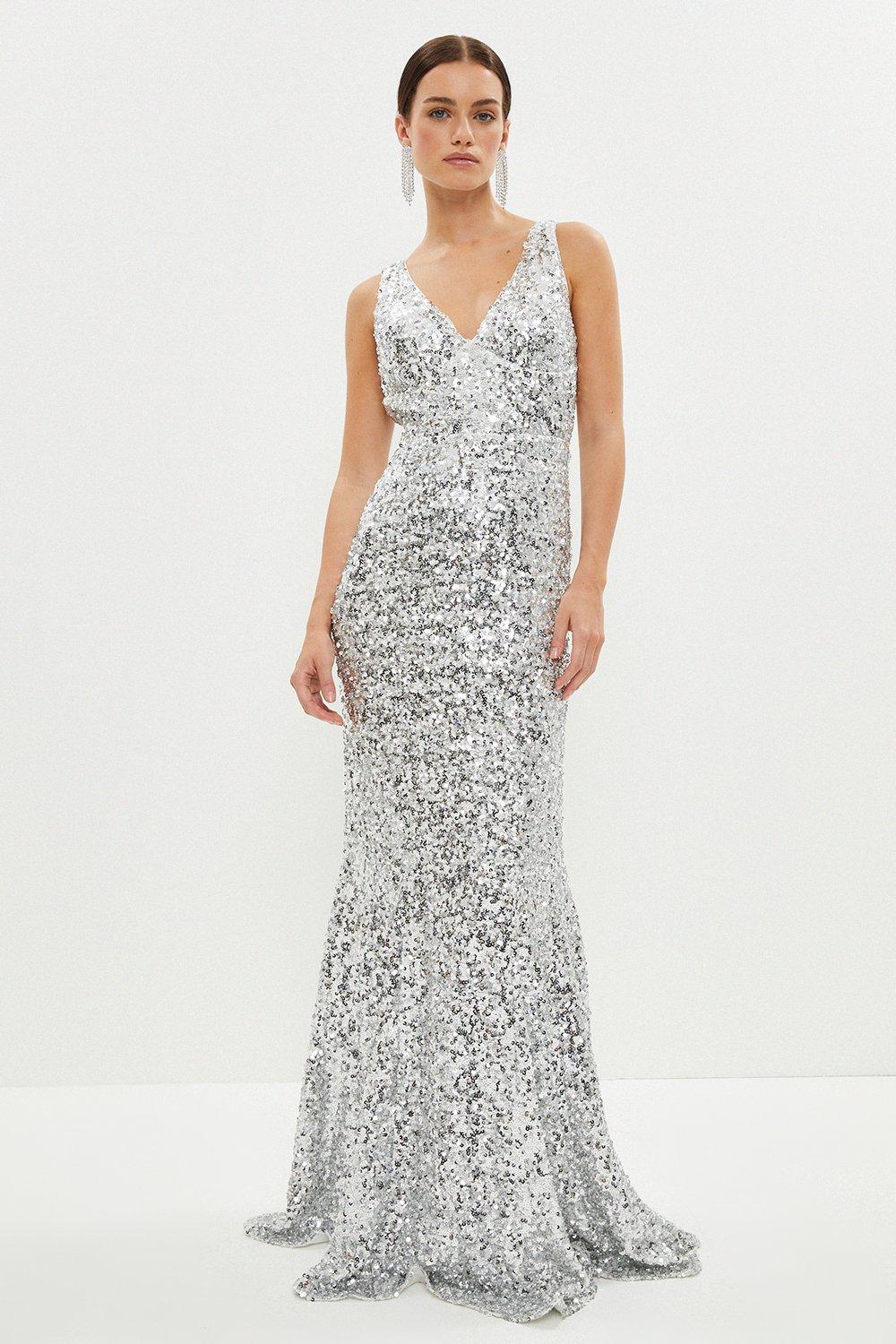 Sequin fishtail outlet dress