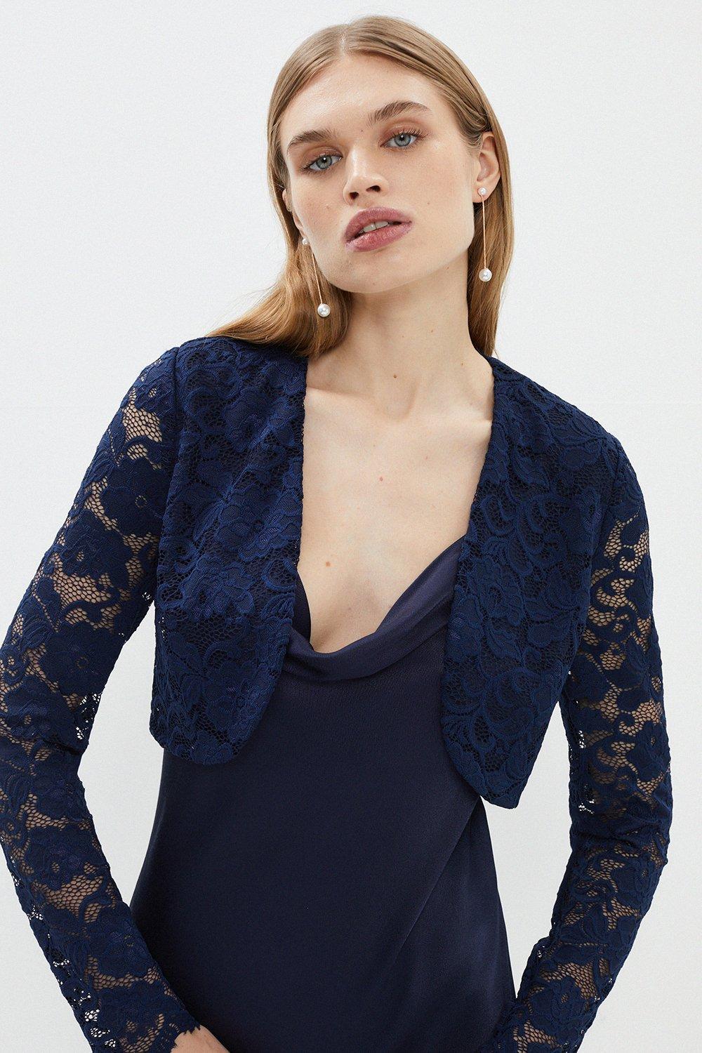 Blue lace 2025 bolero jacket